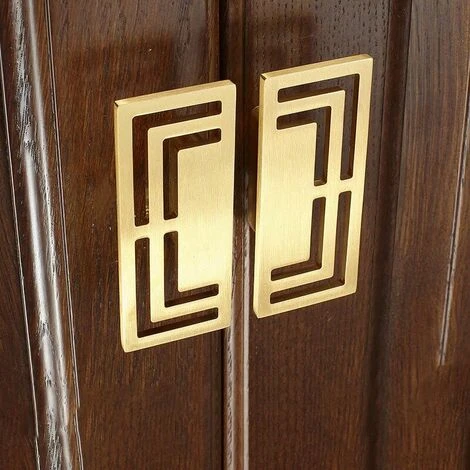 Poignées De Tiroir, Poignées De Placard élégantes En Cuivre Doré, Motifs Chinois Modernes, à Double Trou, Poignée(2pcs) 7 Poignées De Tiroir, Poignées De Placard élégantes En Cuivre Doré, Motifs Chinois Modernes, à Double Trou, Poignée(2pcs) – Image 5
