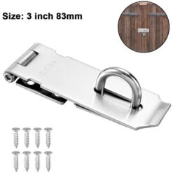 Dispositif De Verrouillage De Sécurité, Moraillon De Cadenas En Acier Inoxydable, Moraillon De Serrure De Porte En Acier Inoxydable Avec Vis, Pour Armoire De Fenêtre De Porte De Jardin De Garage