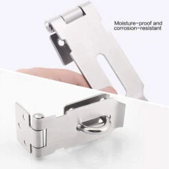 Dispositif De Verrouillage De Sécurité, Moraillon De Cadenas En Acier Inoxydable, Moraillon De Serrure De Porte En Acier Inoxydable Avec Vis, Pour Armoire De Fenêtre De Porte De Jardin De Garage -Fispool Magasin 97537297 3
