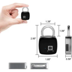 Cadenas À Empreintes Digitales, Salle De Sport, Serrure Biométrique Sans Clé Étanche, Casier, Porte, Sac À Dos, Bagage, Valise, Vélo, Bureau, Chargement Usb -Fispool Magasin 97539554 5