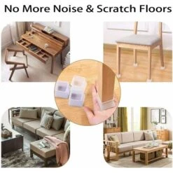 Embouts De Chaise En Silicone Carrés, 32PCS Tables Chaises Pieds Coussinets Casquettes Casquettes De Chaise Protège-jambes De Chaise, Empêche Les Rayures Et Le Bruit Pour La Protection Du Sol, Pour Pi -Fispool Magasin 97630737 5