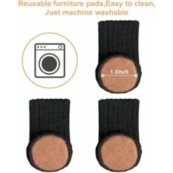 Lot De 24 Chaussettes De Chaise Haute élastiques Pour Meubles, Antidérapantes, Pour Pieds De Chaise, Housses De Meubles, Pour Circonférence Des Pieds De Meubles De 7,6 Cm à 12,7 Cm, Tasses De Meubles -Fispool Magasin 97631116 2