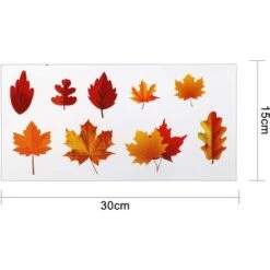 Automne Feuilles D'automne Glands Autocollant De Fenêtre Décorations De Thanksgiving Fournitures De Fête D'automne Réutilisables Impression Double Face -Fispool Magasin 97633524 3