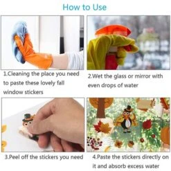 Automne Feuilles D'automne Glands Autocollant De Fenêtre Décorations De Thanksgiving Fournitures De Fête D'automne Réutilisables Impression Double Face -Fispool Magasin 97633524 4