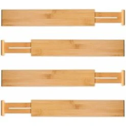 Séparateurs De Tiroirs Réglables En Bambou, Organisateur De Tiroir Cuisine, à Ressort, Cuisine, Commode, Salle De Bain, Chambre à Coucher, Tiroir Bébé, Bureau (lot De 4) Système D'organisation 8 Séparateurs De Tiroirs Réglables En Bambou, Organisateur De Tiroir Cuisine, à Ressort, Cuisine, Commode, Salle De Bain, Chambre à Coucher, Tiroir Bébé, Bureau (lot De 4) Système D'organisation -Fispool Magasin 97635670 2