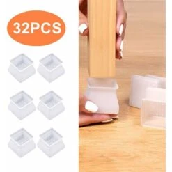 Embouts De Chaise En Silicone Carrés, 32PCS Tables Chaises Pieds Coussinets Casquettes Casquettes De Chaise Protège-jambes De Chaise, Empêche Les Rayures Et Le Bruit Pour La Protection Du Sol, Pour Pi -Fispool Magasin 97732547 2