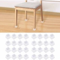 Embouts De Chaise En Silicone Carrés, 32PCS Tables Chaises Pieds Coussinets Casquettes Casquettes De Chaise Protège-jambes De Chaise, Empêche Les Rayures Et Le Bruit Pour La Protection Du Sol, Pour Pi -Fispool Magasin 97732547 3