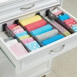 Organisateur De Tiroir (lot De 4) – Séparateur De Tiroir Réglable En Plastique – Range Couverts Pour Tiroir De Cuisine, Salle De Bain Ou Chambre à Coucher– Noir Transparent -Fispool Magasin 97832340 4