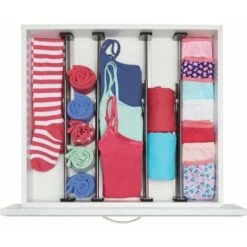 Organisateur De Tiroir (lot De 4) – Séparateur De Tiroir Réglable En Plastique – Range Couverts Pour Tiroir De Cuisine, Salle De Bain Ou Chambre à Coucher– Noir Transparent -Fispool Magasin 97832340 5