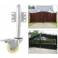 Roulette De Porte à Ressort 3 Pouces Roue De Porte En Caoutchouc Robuste 220lbs Avec Dispositif D'arrêt à Ressort