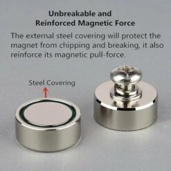 Lot De 4 Aimants Ronds En Néodyme Puissants De 40 Kg Avec Filetage Femelle M8, Support Magnétique Amovible Puissant Pour L'éclairage, Les Outils, L'équipement Avec Boulon THISNDE -Fispool Magasin 97971566 5