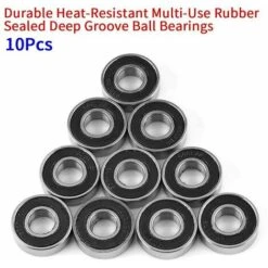 Lot De 10 Roulements à Billes Multi-usages Avec Joint En Caoutchouc, à Rainure Profonde 6001-2RS (12 X 28 X 8 Mm) -Fispool Magasin 98515547 3