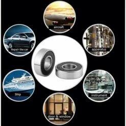 Lot De 10 Roulements à Billes Multi-usages Avec Joint En Caoutchouc, à Rainure Profonde 6001-2RS (12 X 28 X 8 Mm) -Fispool Magasin 98515547 4