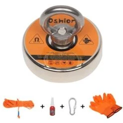 Kit De Pêche Magnétique Avec Aimant Puissant Pour Tirer 550 Lb, Corde, Gants, Colle Frein-filet Aimants De Pêche Avec Corde Pour La Chasse Au Trésor Sous-marine Et La Récupération D'objets