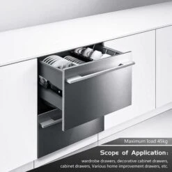 Coulisses De Tiroir à Roulement à Billes Softclose 450mm, Capacité De Charge Lourde 45 Kg, 5 Paires (4 Pièces) -Fispool Magasin 99299458 5