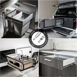 Glissières Tiroir Robustes 400mm, Coulisse De Tiroir à Roulement à Billes à Extension Complète Rail, Capacité De Charge 68 Kg 1 Paire -Fispool Magasin 99409804 4