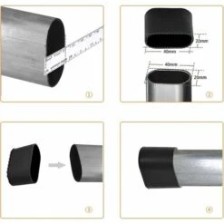 LECHUANG Capuchon De Pied De Chaise, Protection De Pied De Chaise 20 Pièces, Protection De Sol, Capuchons De Pied, Capuchons De Pied De Chaise, Plastique, Protection De Sol, Capuchon De Protection 40x -Fispool Magasin 99597652 4