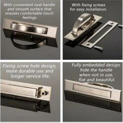 Pièces Tatami Poignée Dissimulée, Poignée De Porte Encastrée En Alliage De Zinc Rotatif 180, Poignées Invisibles Rotatives, Pour Tiroirs, Armoires, Coiffeuses, E -Fispool Magasin 99697022 4