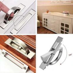 Pièces Tatami Poignée Dissimulée, Poignée De Porte Encastrée En Alliage De Zinc Rotatif 180, Poignées Invisibles Rotatives, Pour Tiroirs, Armoires, Coiffeuses, E -Fispool Magasin 99697022 5