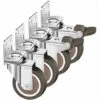 Lot De 4 Roulettes Pivotantes 50Mm, 100Kg Roulettes Pour Meubles, Type L Roue Pour Meuble Avec Frein Rotation À 360°, Pour Intérieur Et Extérieur(2 Roulette Avec Frein, 2 Roulette Sans Frein -Fispool Magasin 99809563 1