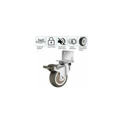 Lot De 4 Roulettes Pivotantes 50Mm, 100Kg Roulettes Pour Meubles, Type L Roue Pour Meuble Avec Frein Rotation À 360°, Pour Intérieur Et Extérieur(2 Roulette Avec Frein, 2 Roulette Sans Frein -Fispool Magasin 99809563 5