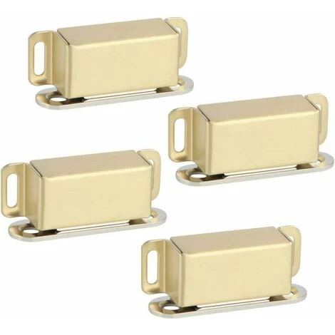 Aimant Porte Placard Loquet Magnétique Pour Tirtoirs Ou Armoires Fermeture De Porte, Finition Dorée En Acier Inoxydable, 4 Pcs, ECAT001G-4P-FR 4 Aimant Porte Placard Loquet Magnétique Pour Tirtoirs Ou Armoires Fermeture De Porte, Finition Dorée En Acier Inoxydable, 4 Pcs, ECAT001G-4P-FR – Image 2