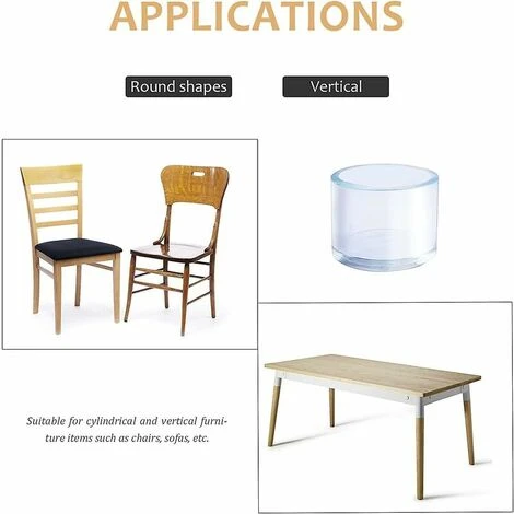 Lot De 32 Embouts De Pieds De Chaise Ronds En Plastique Transparent 25 Mm Convient Pour Table Ronde Et Pieds De Chaise D'un Diamètre De 25 à 27 Mm 6 Lot De 32 Embouts De Pieds De Chaise Ronds En Plastique Transparent 25 Mm Convient Pour Table Ronde Et Pieds De Chaise D'un Diamètre De 25 à 27 Mm – Image 4