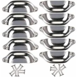 Lot De 10 Poignée Bouton De Porte 98mm Décoration Pour Meuble Tiroir - Argent
