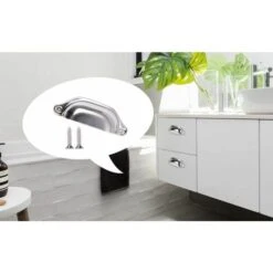 Lot De 10 Poignée Bouton De Porte 98mm Décoration Pour Meuble Tiroir - Argent -Fispool Magasin 99809779 4